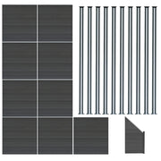 Pannelli Recinzione x9, Elemento Angolare & 11 Pali Metallo 185cm Grigio