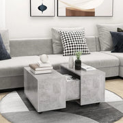 Tavolino da Salotto-Tavolino da soggiorno-Tavolo Grigio Cemento 60x60x38cm Legno Multistrato