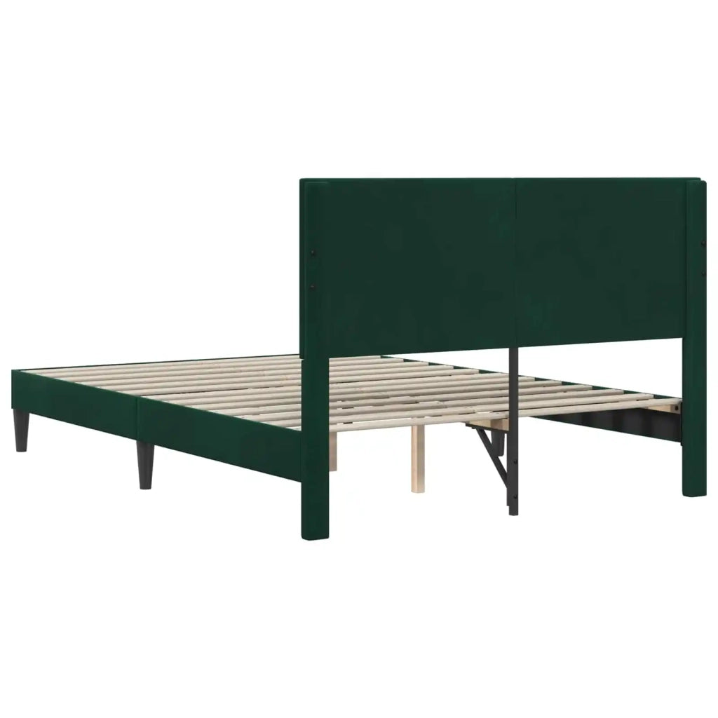 Struttura del letto Verde Scuro 140 x 200 cm Velluto