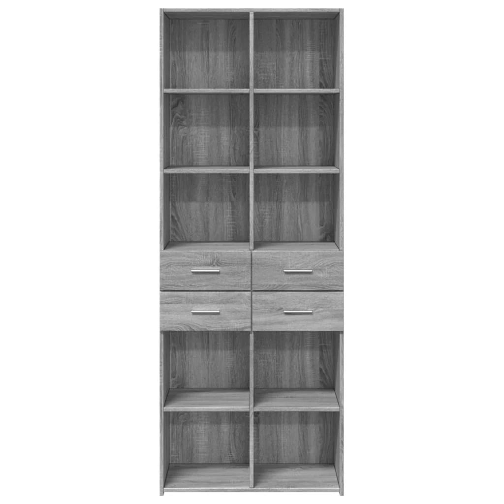 Buffet credenza cassettiera armadio mobile contenitore organizer cucina soggiorno salotto rovere Sonoma alto 70 x 42,5 x 185 cm legno ingegnerizzato grigio 02_0035631