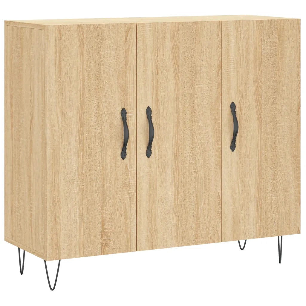 Credenza Rovere Sonoma 90x34x80 cm in Legno Multistrato