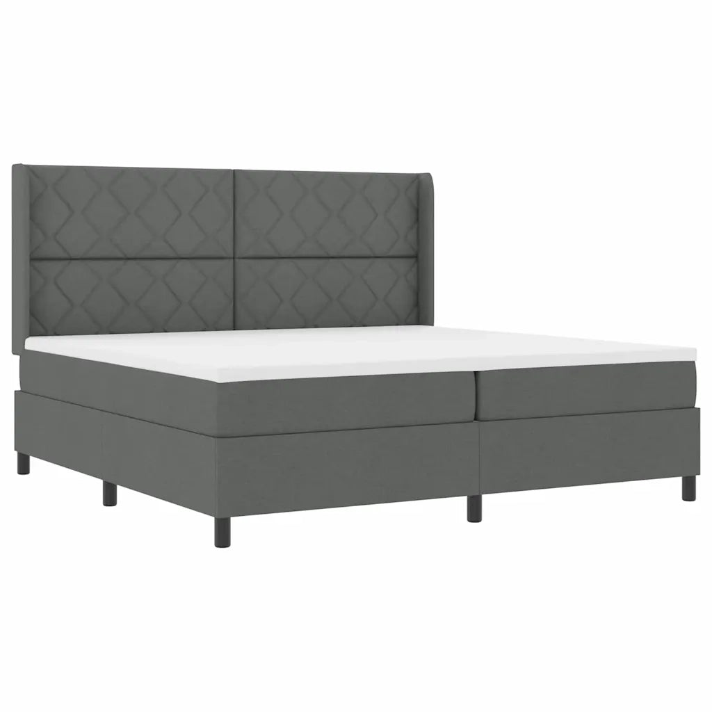 Letto a Sorgente LED Grigio scuro 200 x 200 cm Tessuto 3343589