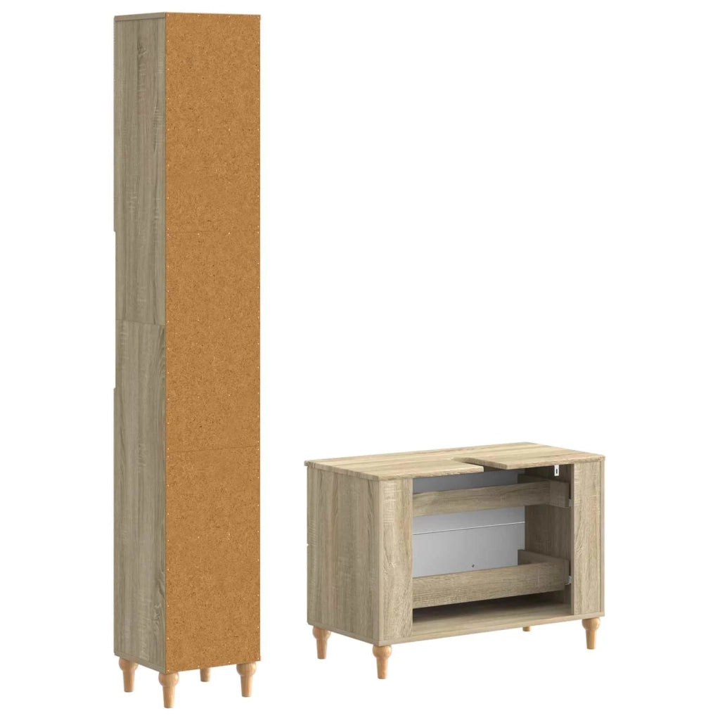 Set di Armadi da Bagno da 2 Pezzi ALKMAAR Rovere Sonoma 3417506