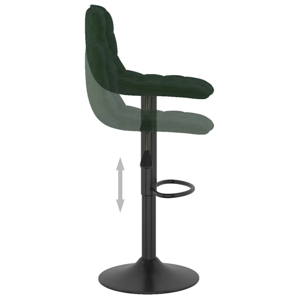 vidaXL Sgabelli da Bar 2 pz Verde Scuro in Velluto
