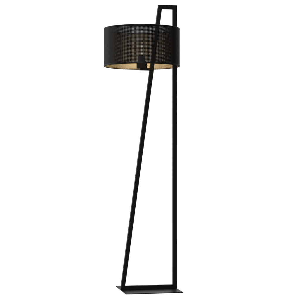Lampada da terra Loft shade nera geometrica E27 Luminex