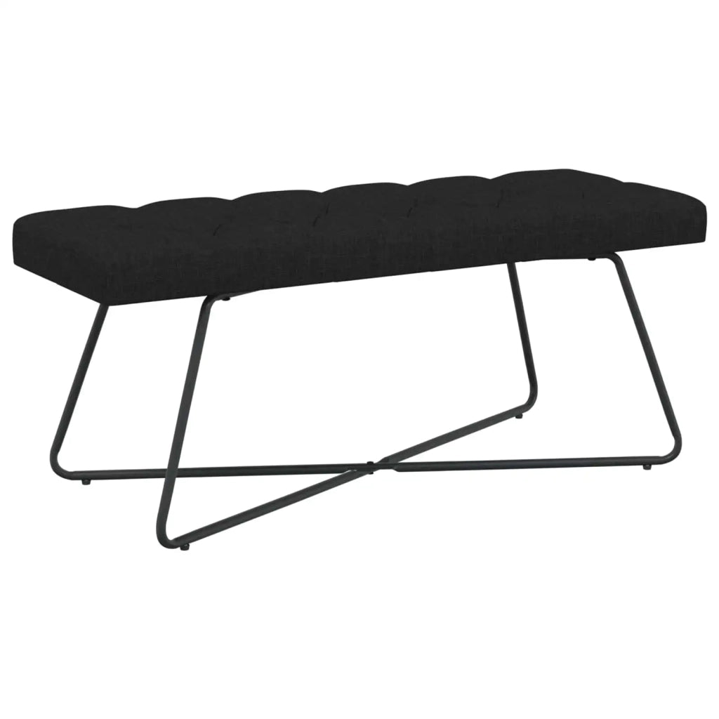 Panchina con bottoni imbottiti Nero 110 x 40 x 46 cm Tessuto 42038373