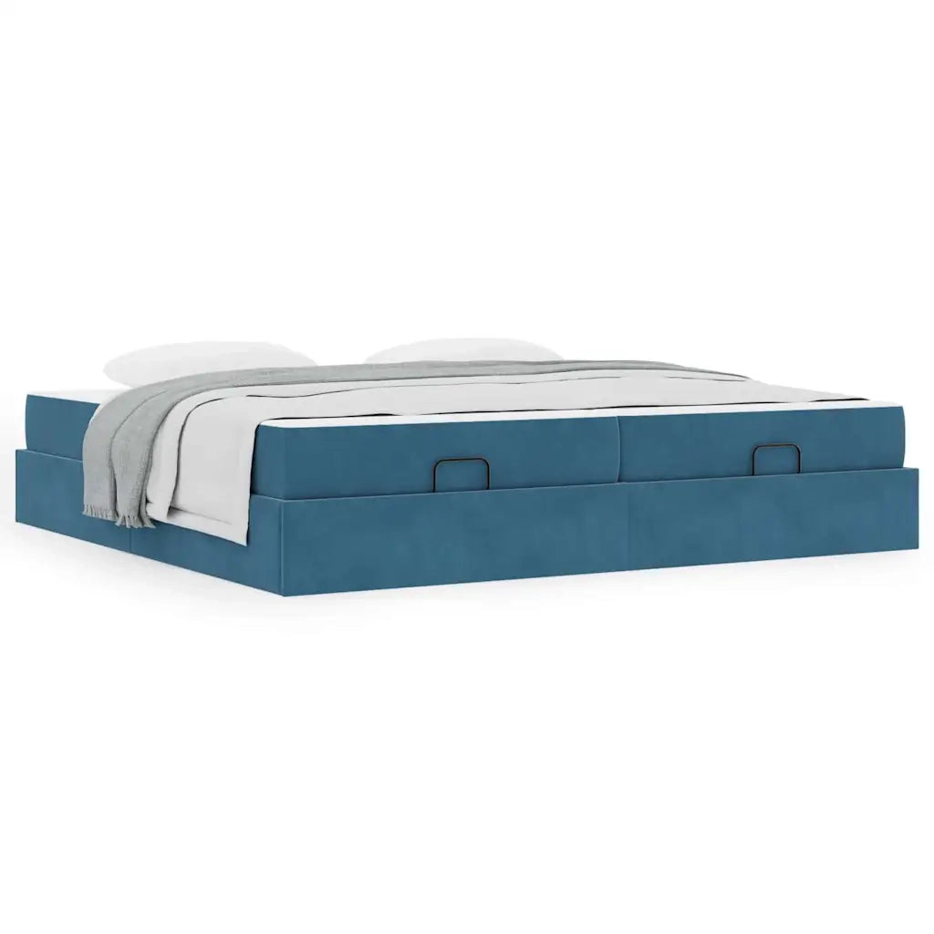 vidaXL Struttura del letto Blu 200 x 200 cm Velluto