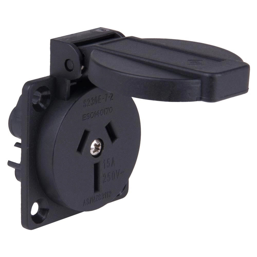 Presa schuko Australia 2P+T/IP54 48X48 nera Pce