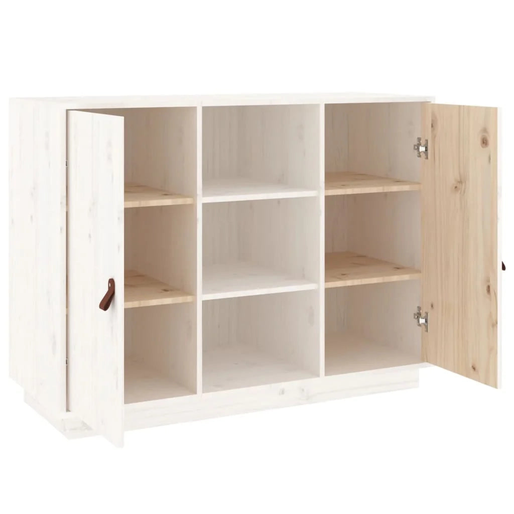 Buffet credenza cassettiera armadio mobile contenitore organizer per cucina soggiorno salotto 100 x 40 x 75 cm legno massello di pino bianco 02_0030169