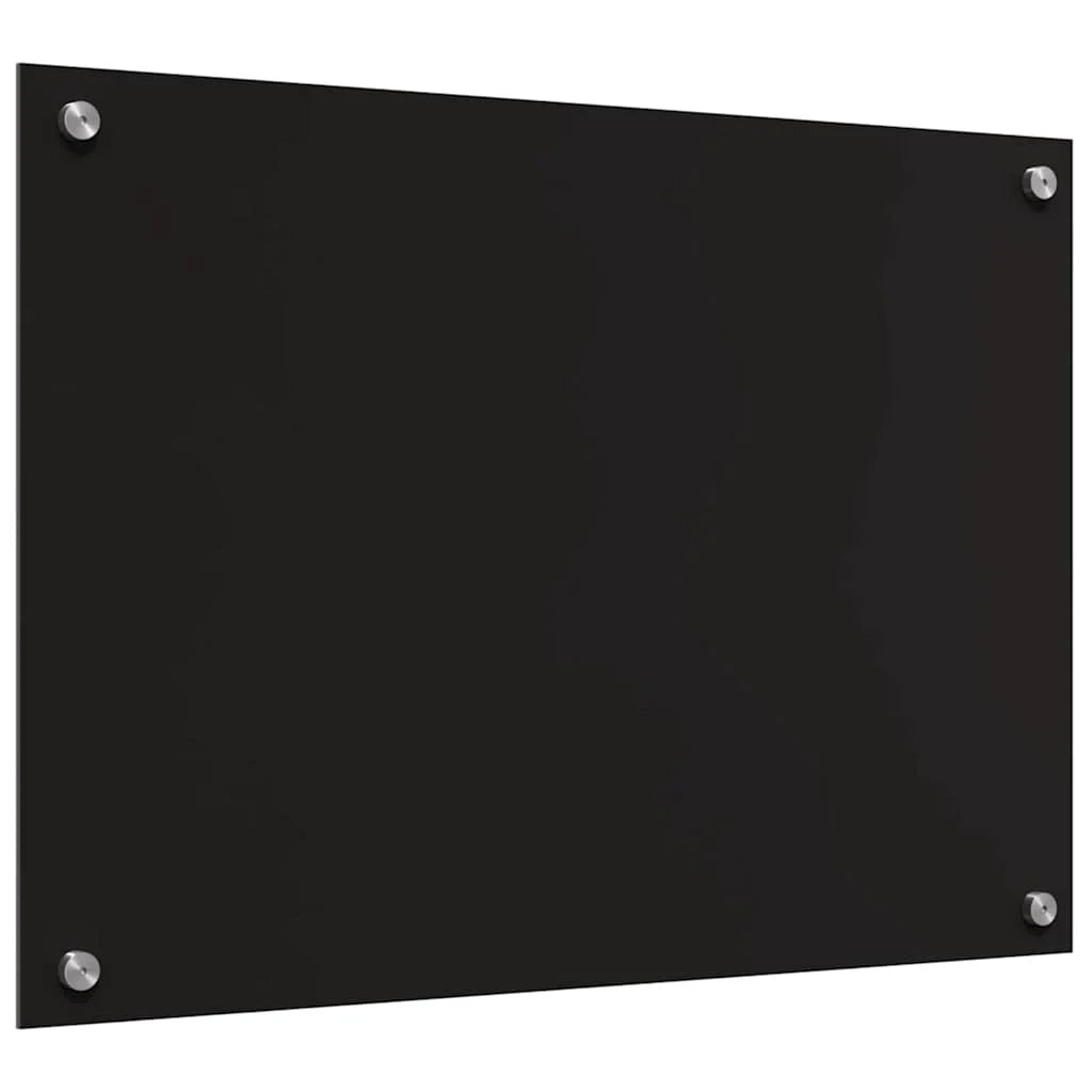 Set di 2 paraschizzi moderni per cucina 70 x 50 cm finitura elegante e resistente in vetro temperato nero 02_0056307
