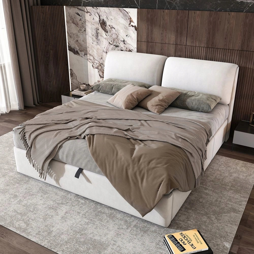 Letto con contenitore 180x200cm - Xylo - Beige 3 cassetti idraulici