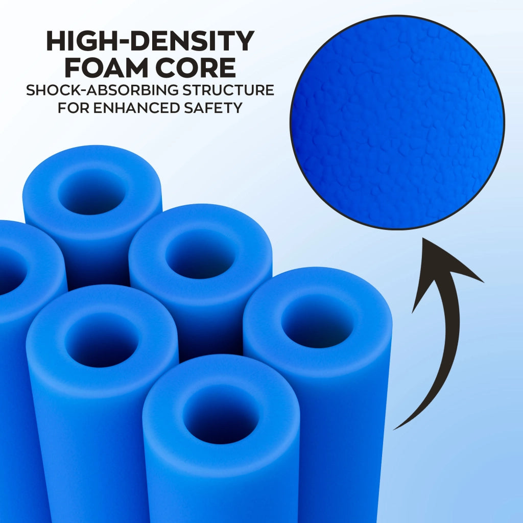 Jumpoo - Set 6 Tubi in Gomma Piuma 80 cm per Trampolini o per lavori di Bricolage Protezione Sicurezza Blu