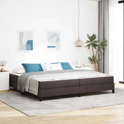 vidaXL Letto a molle con materasso Marrone scuro 200 x 200 cm Tessuto