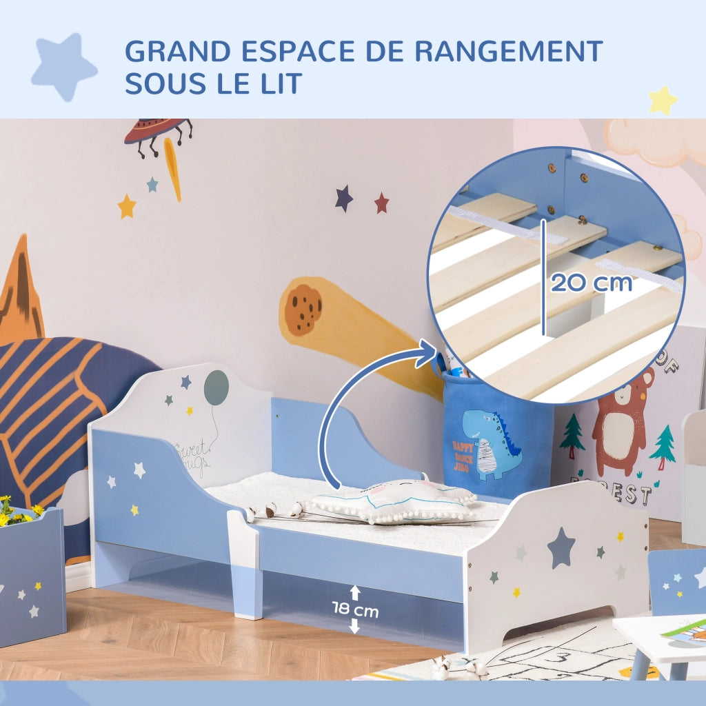 Letto singolo bambini ¨C zephmum ¨C bianco blu 143x74x59 cm
