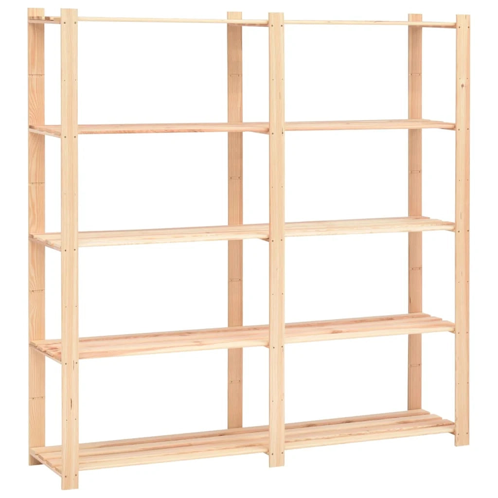 Scaffale portaoggetti a 5 ripiani 5 pezzi 170 x 38 x 170 cm pino 500 kg beige 02_0045733