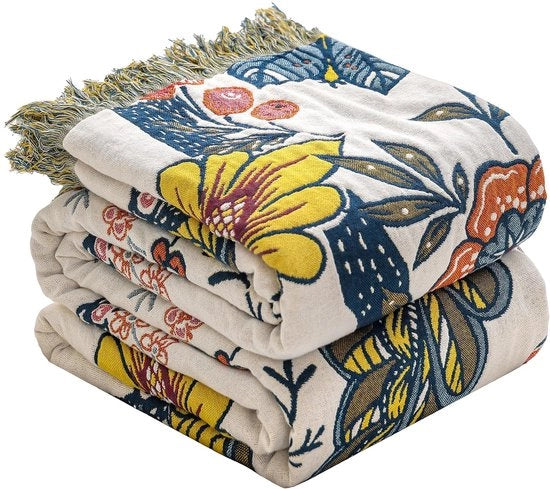 Bedsprei Boho, 100% Cotone Comfortevole di Alta Qualità, Set di Cuscini per Soggiorno e Camera da Letto, Perfetta Bilanciamento del Calore, 200x230CM