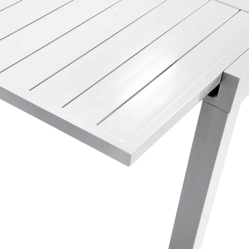 Tavolo alluminio sullivan allungabile bianco cm 90/180x90h73
