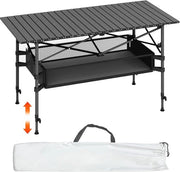 Tavolo da Campeggio Ripiegabile - 120x55cm - Flessibile e Leggero - Per 6-8 Persone