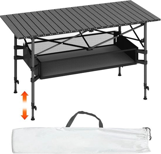 Tavolo da Campeggio Ripiegabile - 120x55cm - Flessibile e Leggero - Per 6-8 Persone