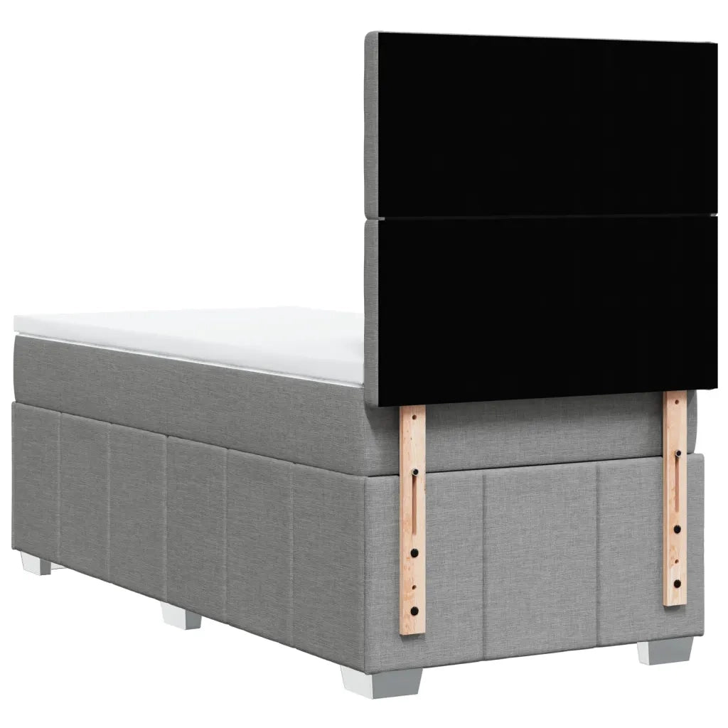 Giroletto a Molle con Materasso Grigio Chiaro 90x190 cm Tessuto 3293837