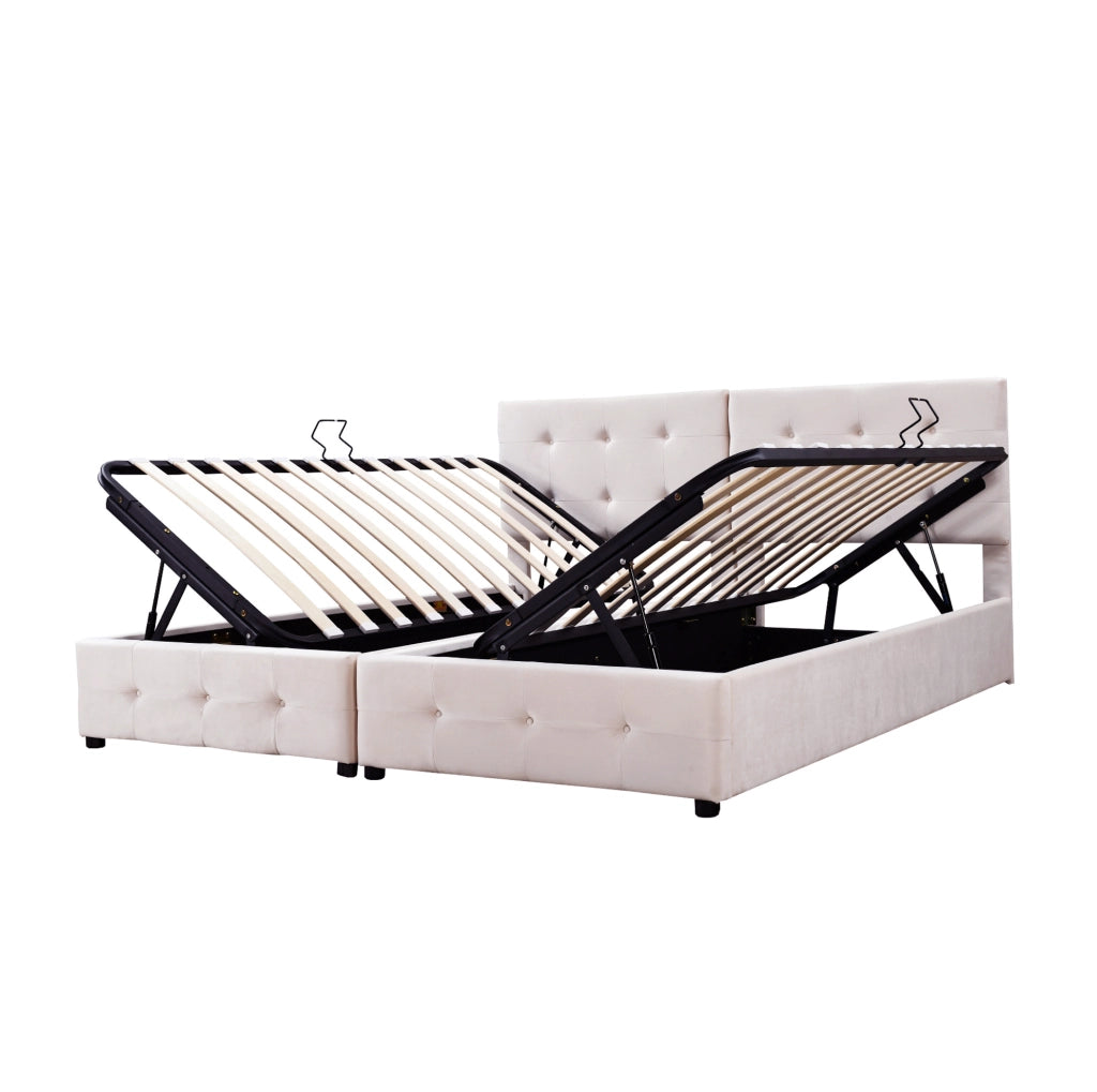 Letto imbottito 180x200 con contenitore idraulico e funzione 2 in 1
