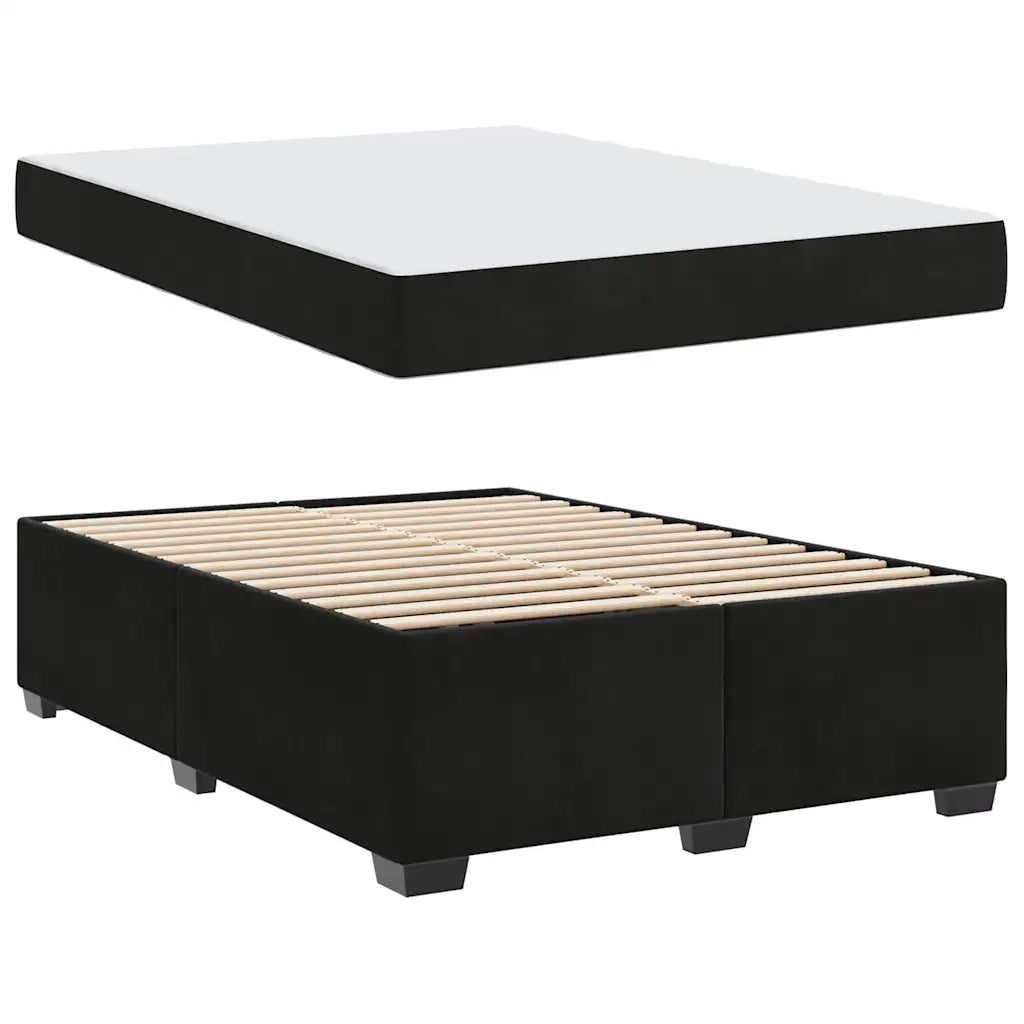 Struttura del letto con materasso Nero 160 x 200 cm Tessuto 3399298