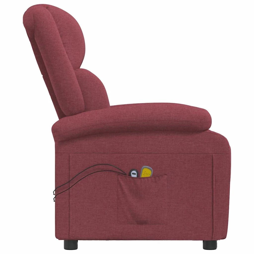 Divano Sedia-Poltrona Massaggiante Elettrica Rosso Vino in Tessuto 763514