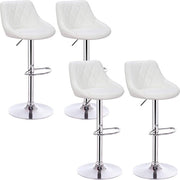 Set di 4 Sedili da Disegno con Sostegno per Piedi - Regolabile in Altezza 60 - 82 cm - Rotante - Bianco, 26 x 35 x 38 cm (Dimensioni della Sede)