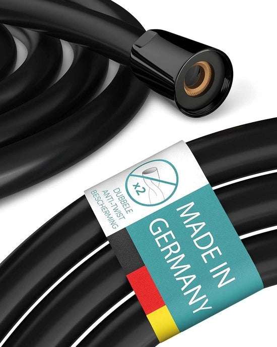 Serpentina da doccia 160cm - Slang flessibile - Per doccia - Doppia protezione anti-twist - Connetti universale - Nero matte