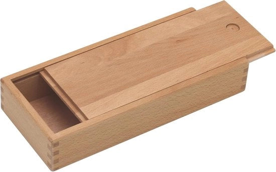 Scatola per pennarelli in legno con coperchio scorrevole - Legno di betulla finemente verniciato - 1 pezzo