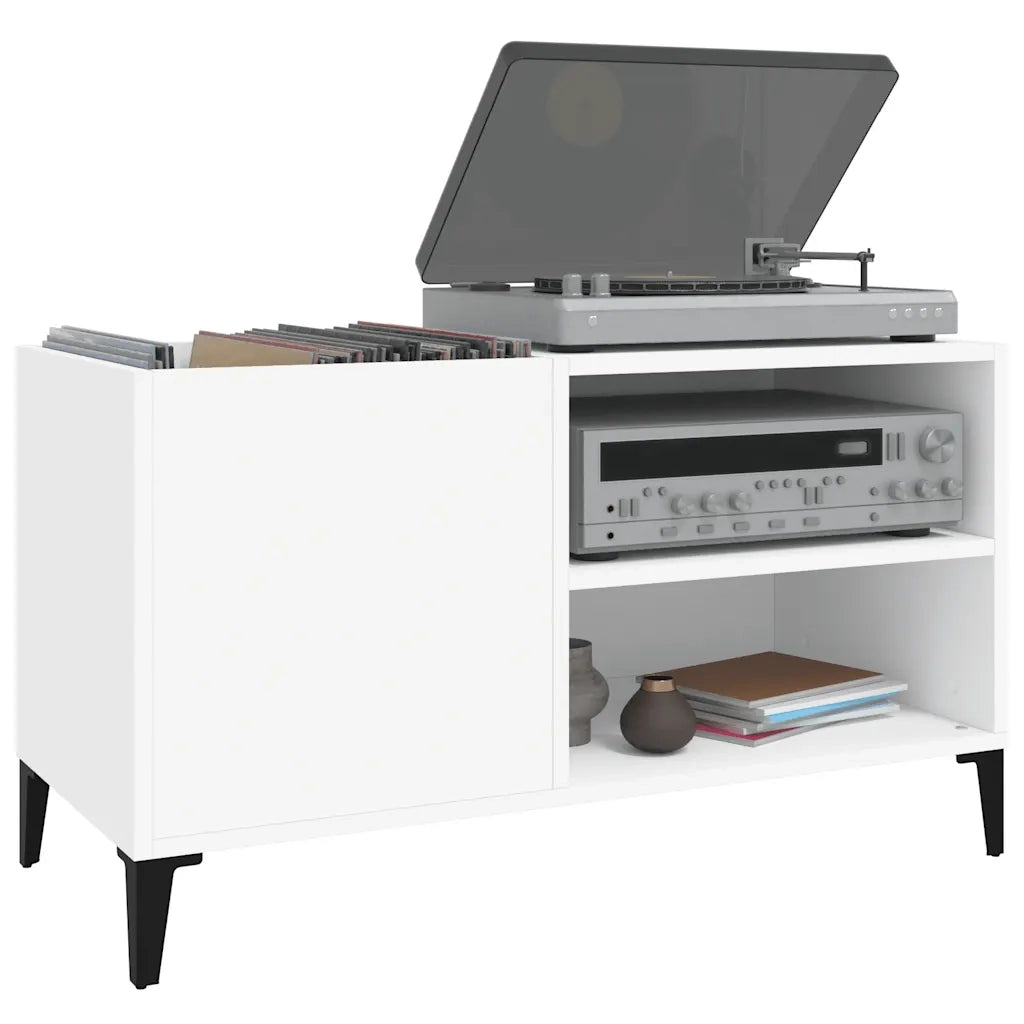 Mobile Porta Dischi Bianco 84,5x38x48 cm in Legno Multistrato 831949