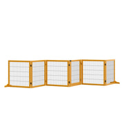 Cancelletto di Sicurezza Pieghevole per Animali Domestici 432x36x70 cm in Legno e Acciaio Giallo
