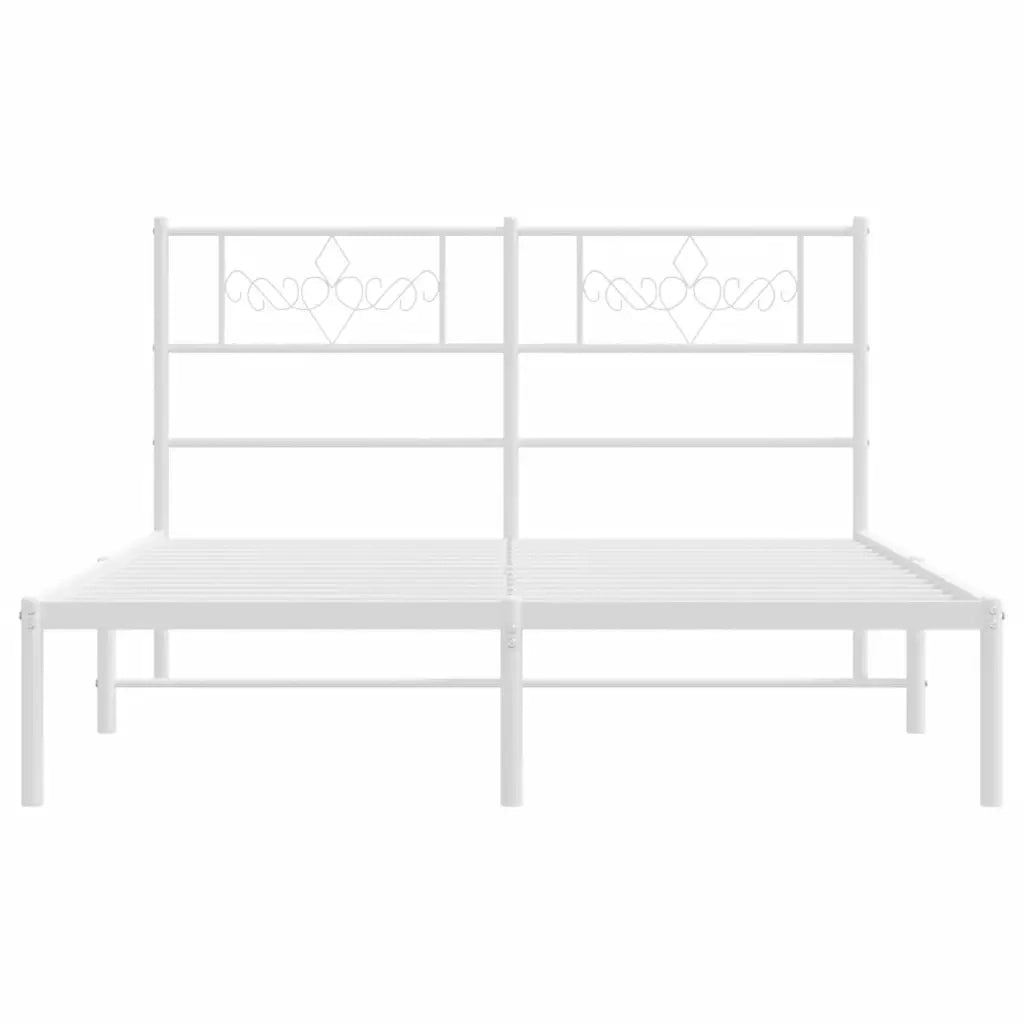 Giroletto con Testiera Metallo Bianco 140x200 cm 355317