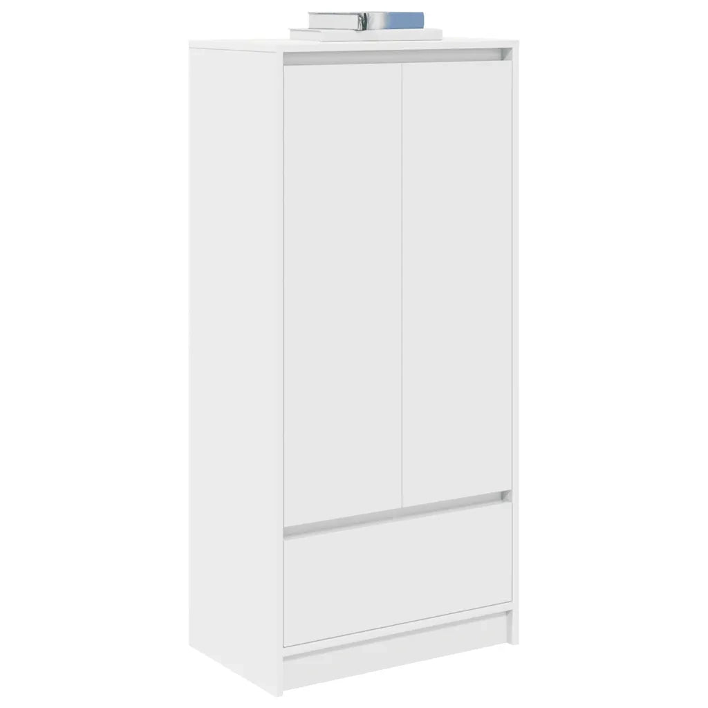 Armadio con Cassetto Bianco 55,5x34x119,5 cm Legno Multistrato 861643