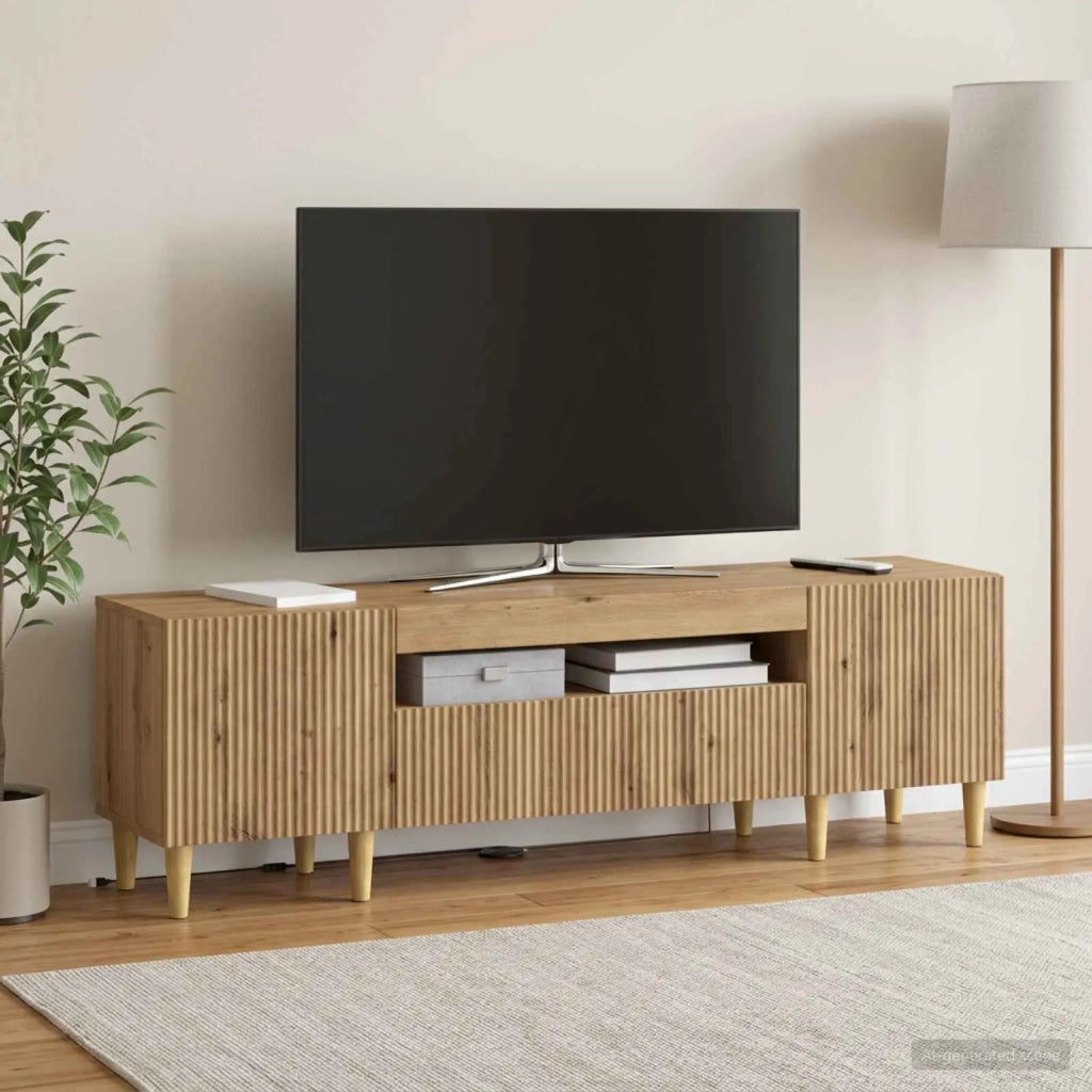 Mobile TV LED Rovere Artigianale Legno ingegnerizzato 896694