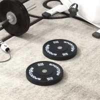 Set di 2 Dischi Palestra da 20kg per Bilanciere e Manubri con Attacco Ø5cm, Nero