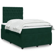 vidaXL Giroletto a Molle con Materasso Verde Scuro 120x190 cm Velluto