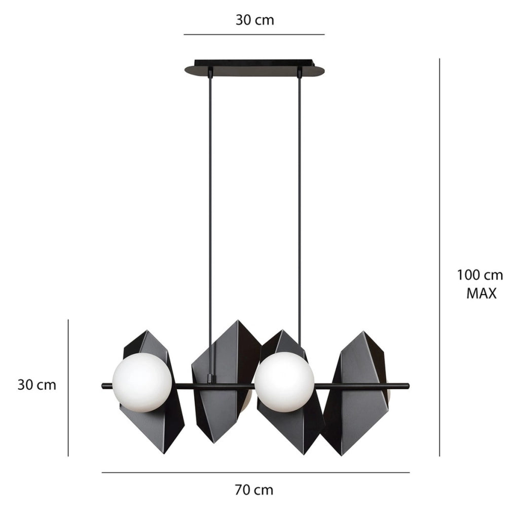 Lampada a sospensione Drifton in acciaio nero e vetro