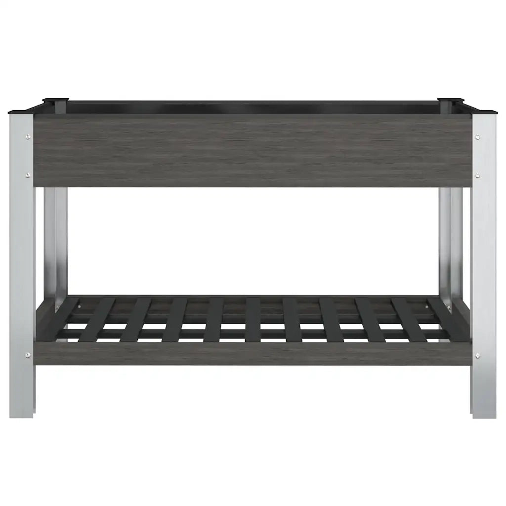 Fioriera | Cassetta per fiori | Vaso Rialzata Giardino con Ripiano Grigia 120x50x75 cm WPC