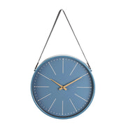 Orologio da Parete Rotondo Nero con Cinghia in Pelle Dorato - SIL
