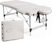Lettino da Massaggio Pieghevole e Portatile, con Telaio in Alluminio, Regolabile in Altezza, Poggiatesta e Braccioli Removibili e Borsa, Portata 250 kg, 213 x 70 x 59-80 cm