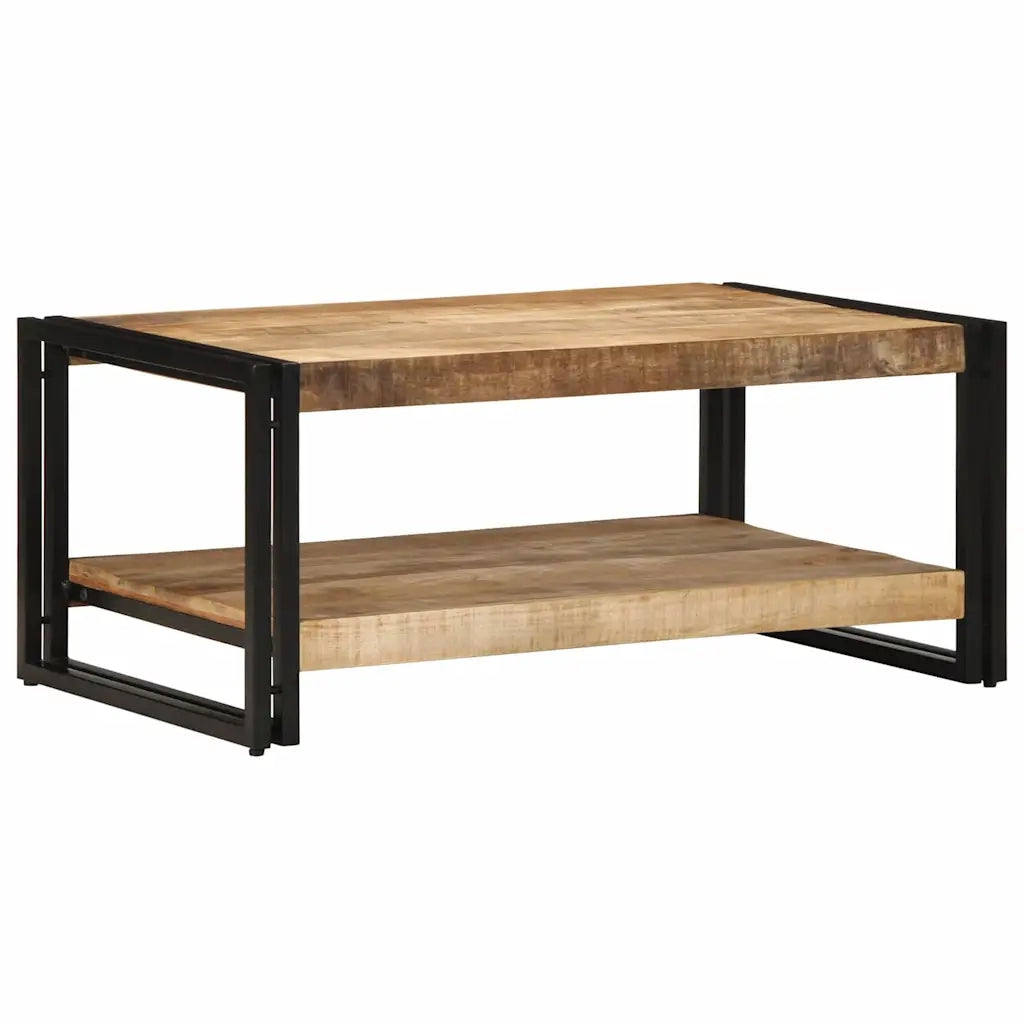Tavolino da Salotto 90x50x38 cm Legno Massello di Mango Grezzo 4102715