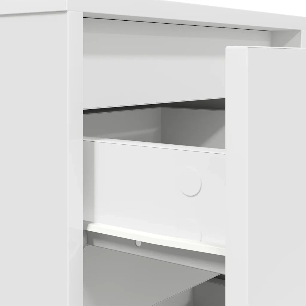 Comodino con Luci a LED Bianco 38x34x50 cm