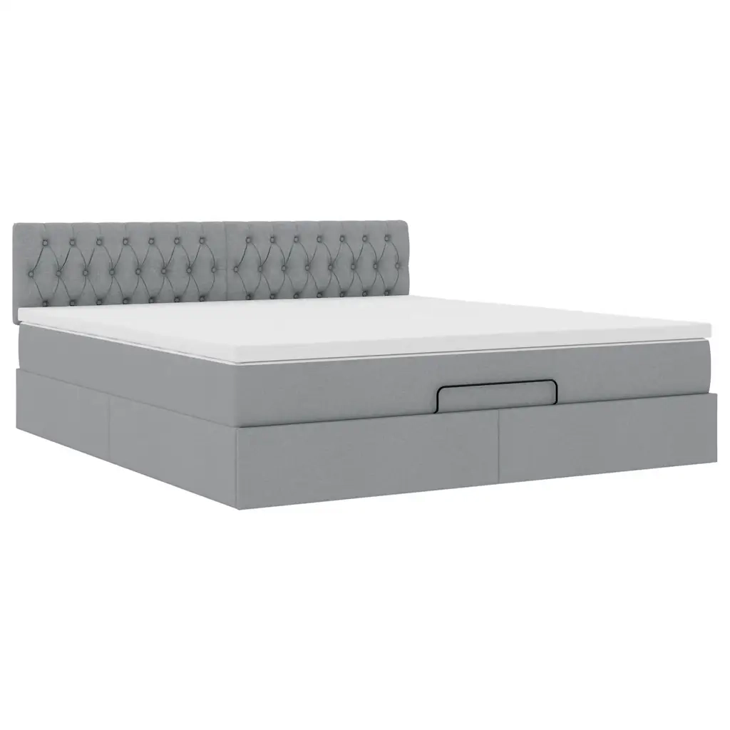Struttura Letto Pouf con Materasso 180x200 cm in Tessuto