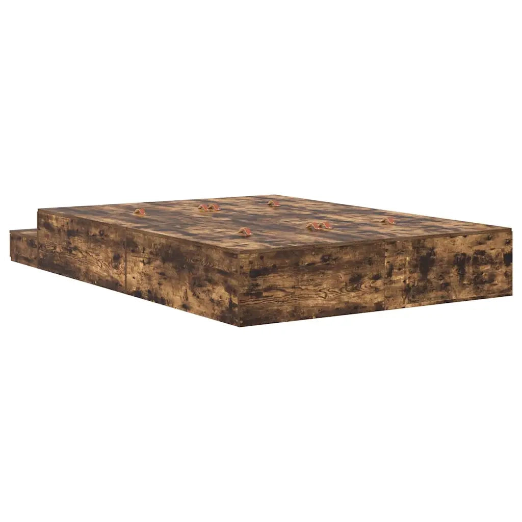 Struttura letto con contenitore con cassetto Rovere fumé 150 cm 3335649