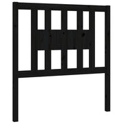 Testiera | Testata per Letto Nera 96x4x100 cm in Legno Massello di Pino