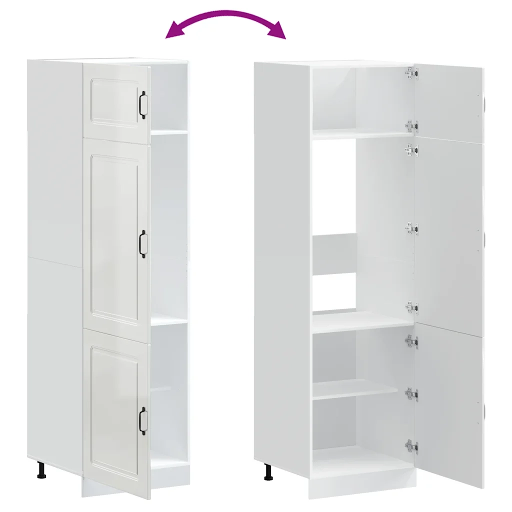 Armadio da Cucina Kalmar Bianco Lucido in Legno Multistrato