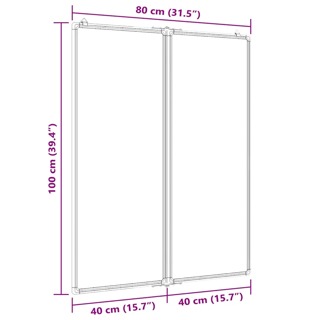 Lavagna Magnetica Pieghevole 80x100x1,7 cm in Alluminio