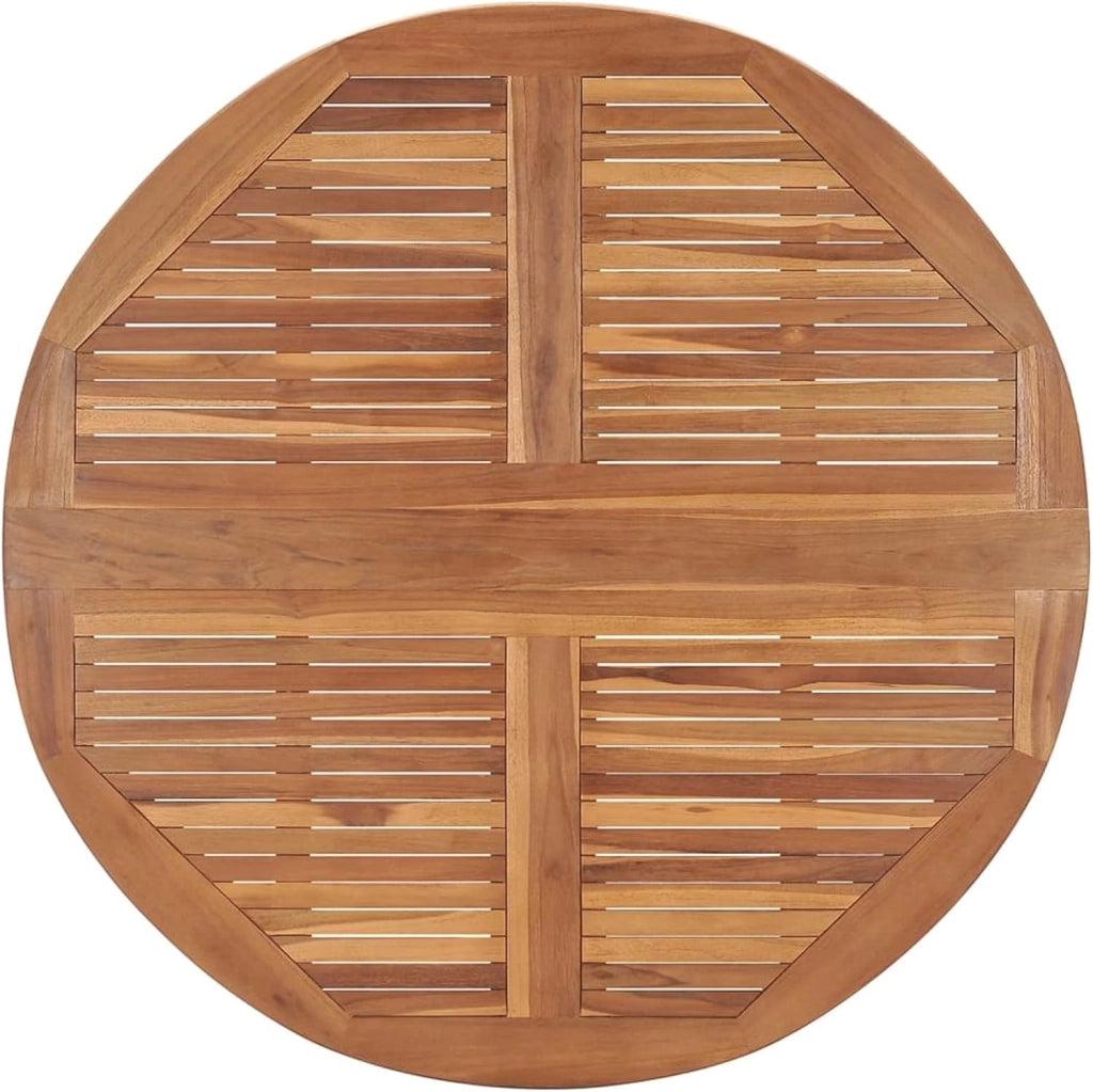 LAPOOH Set da pranzo da giardino pieghevole, set da 5 pezzi, tavolo e sedie da giardino, mobili da giardino, giardino, set da giardino, terrazza esterna, mobili da giardino in teak