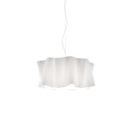 Sospensione Moderna Folio Polilux ® Bianco E Metallo Cromo 1 Luce E27 D50Cm